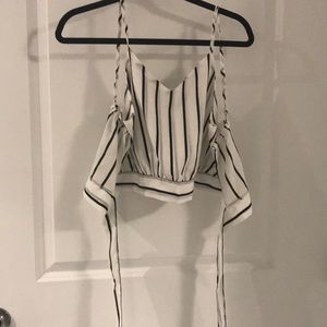 Wrapped striped tank top